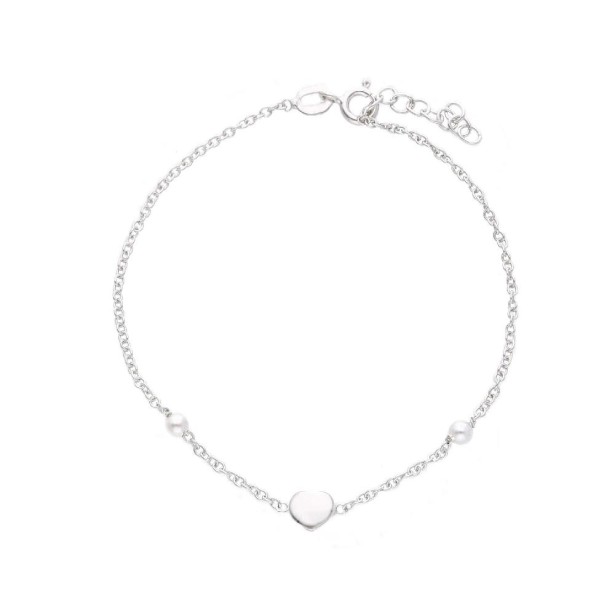 Bracciale in argento 925/ooo e perla con cuore