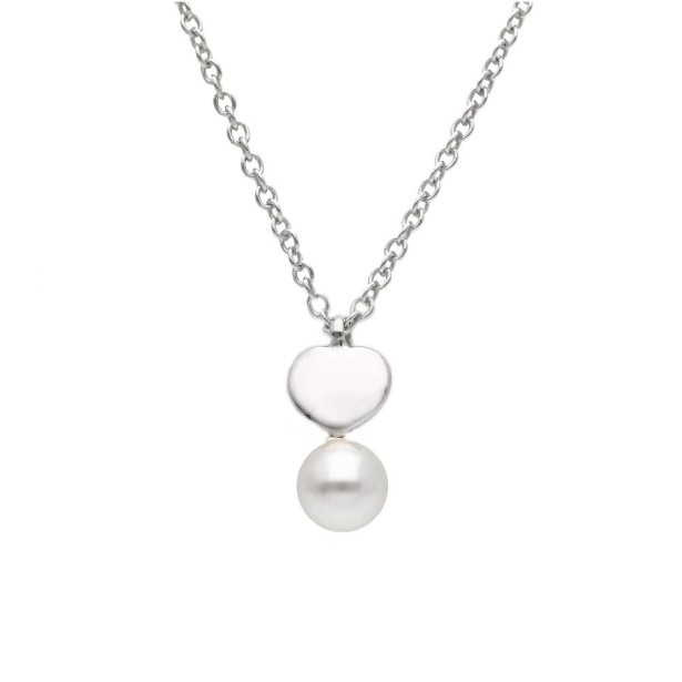 Girocollo in argento 925/ooo e perla con cuore