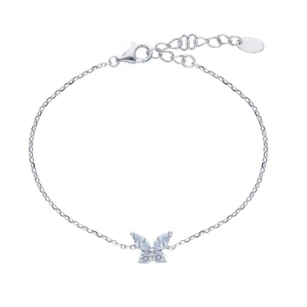 Bracciale in argento 925/ooo e zirconia cubica con farfalla