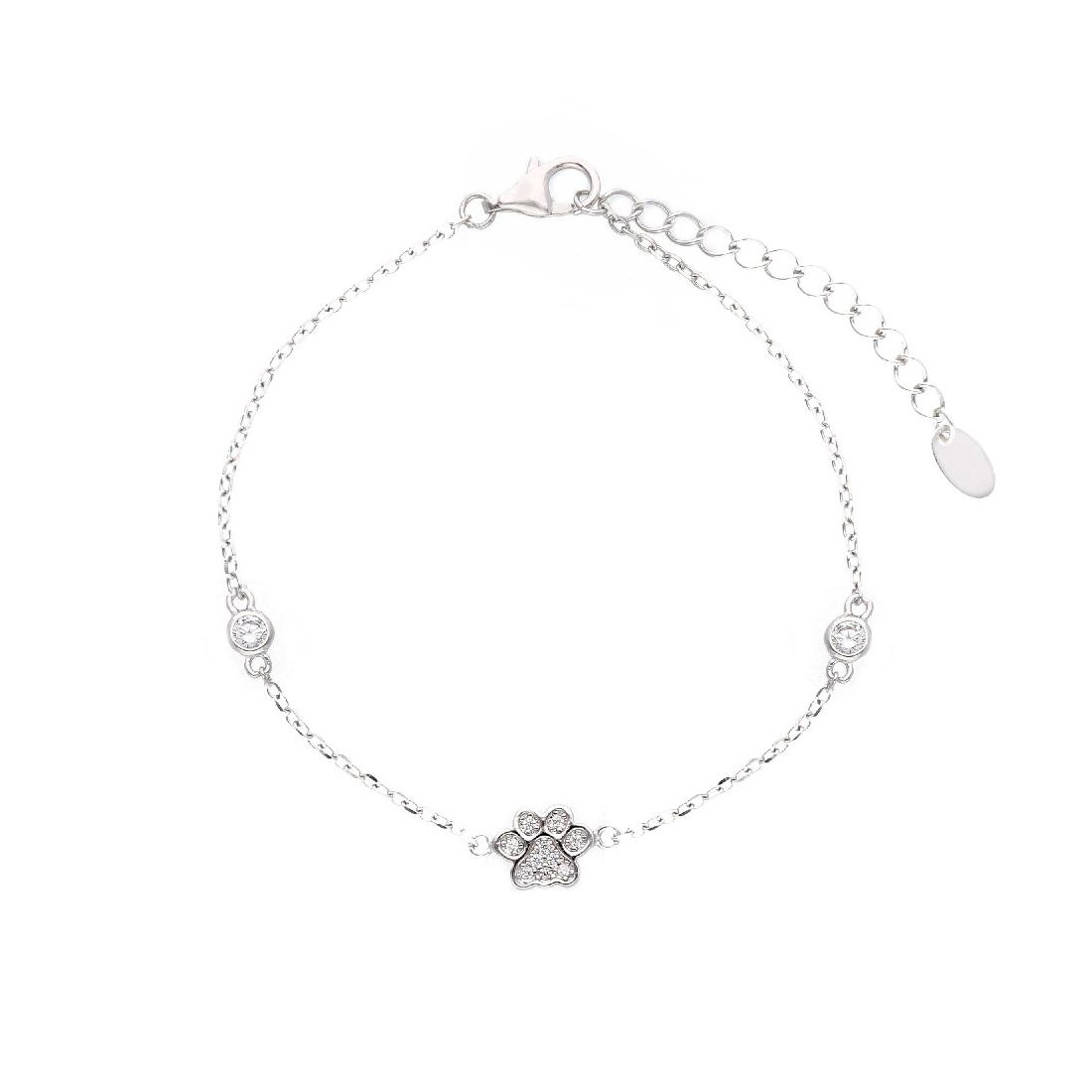 Bracciale in argento 925/ooo e zirconia cubica con zampa