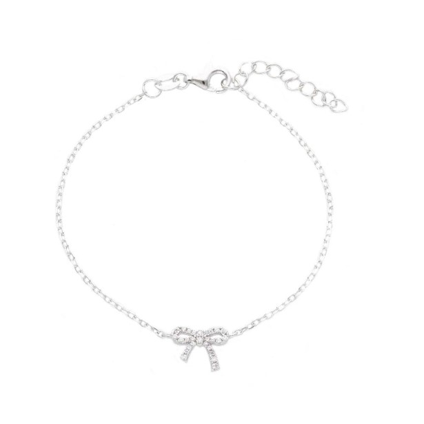 Bracciale in argento 925/ooo e zirconia cubica con fiocco