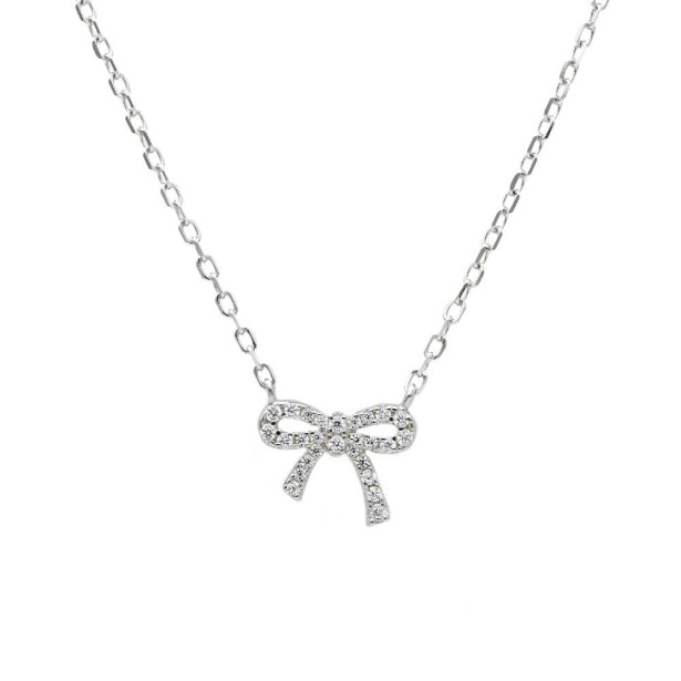 Girocollo in argento 925/ooo e zirconia cubica con fiocco