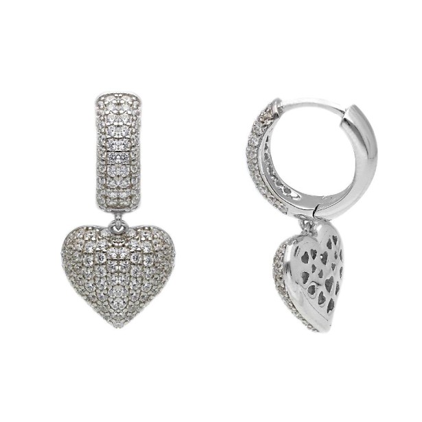 Orecchini pendenti in argento 925/ooo e zirconia cubica con cuore