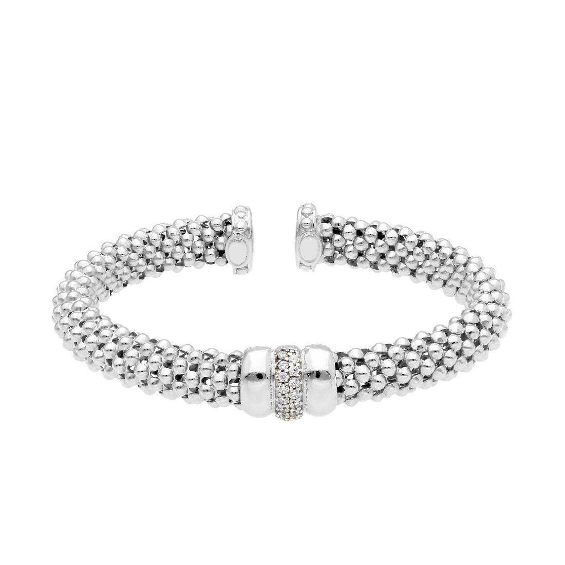 Bracciale in argento 925/ooo acciaio e zirconia cubica