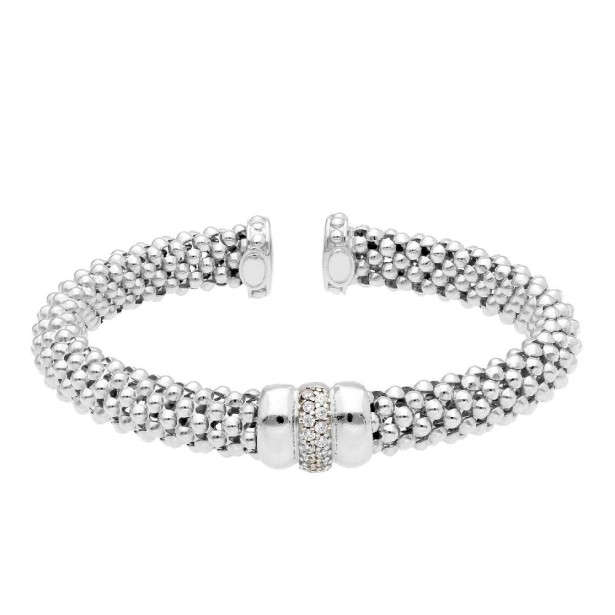 Bracciale in argento 925/ooo acciaio e zirconia cubica