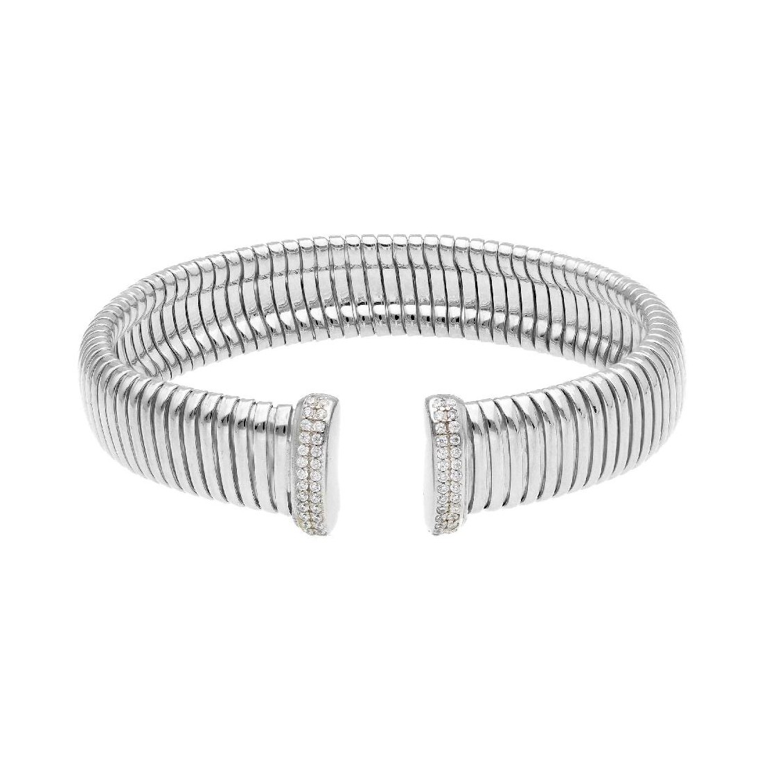 Bracciale in argento 925/ooo acciaio e zirconia cubica