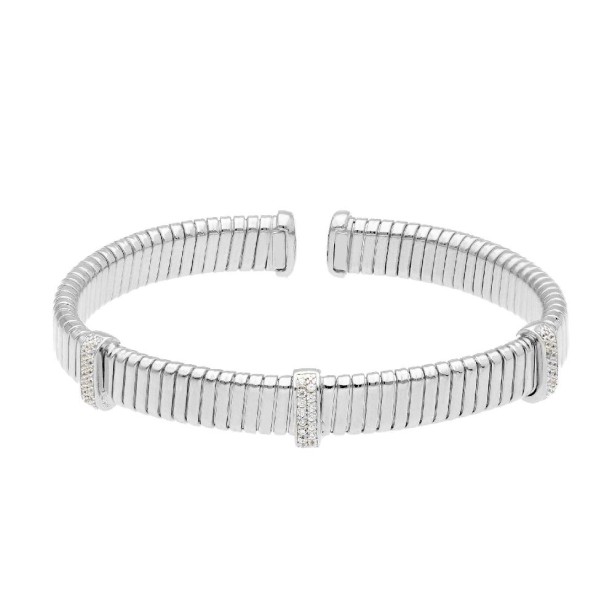 Bracciale in argento 925/ooo acciaio e zirconia cubica