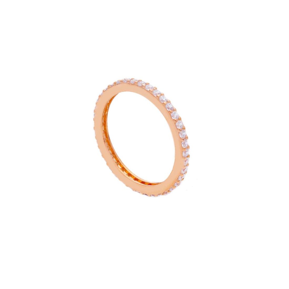 Anello eternity in argento rosè 925/°°° e zirconia cubica