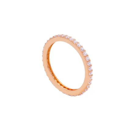 Anello eternity in argento rosè 925/°°° e zirconia cubica