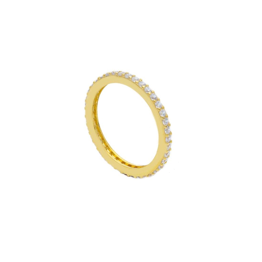 Anello eternity in argento dorato 925/ooo e zirconia cubica