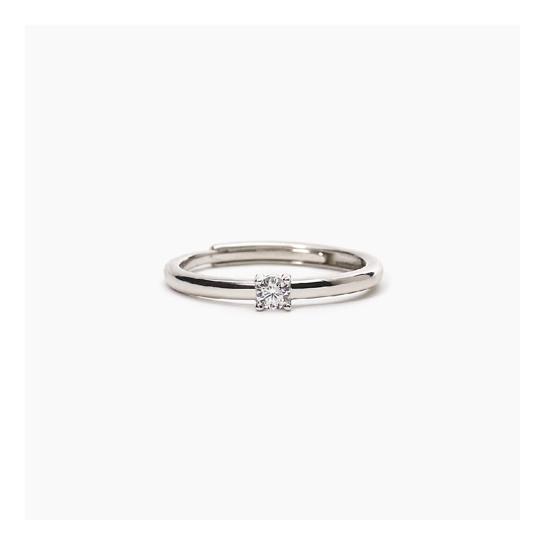 MABINA 523233 - Anello in argento 925/°°° rodiato con zircone Ø 3 mm regolabile da misura 9 a 17