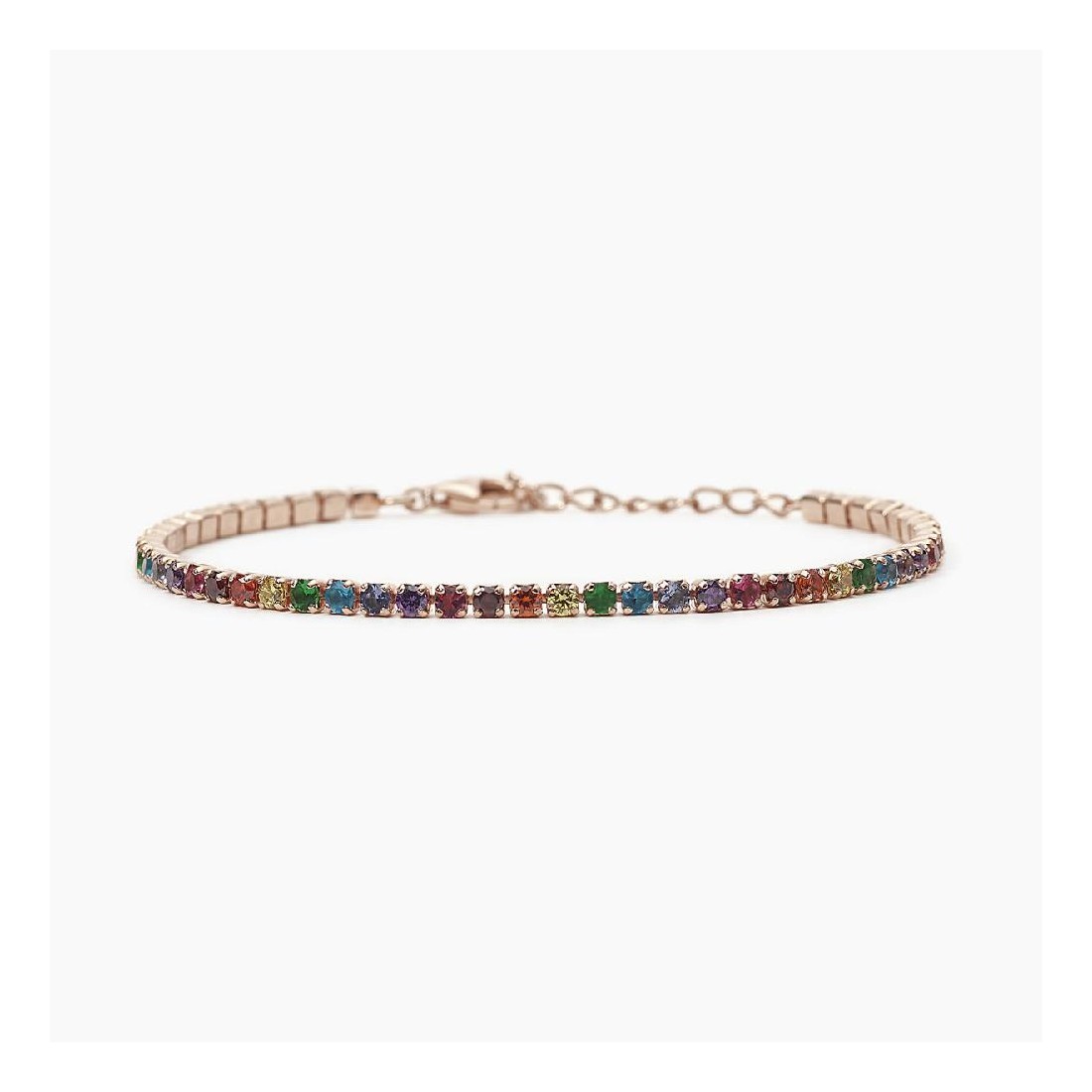 MABINA 533326 - Bracciale in argento 925/°°°placcato oro rosa 18kt e zirconi multicolor