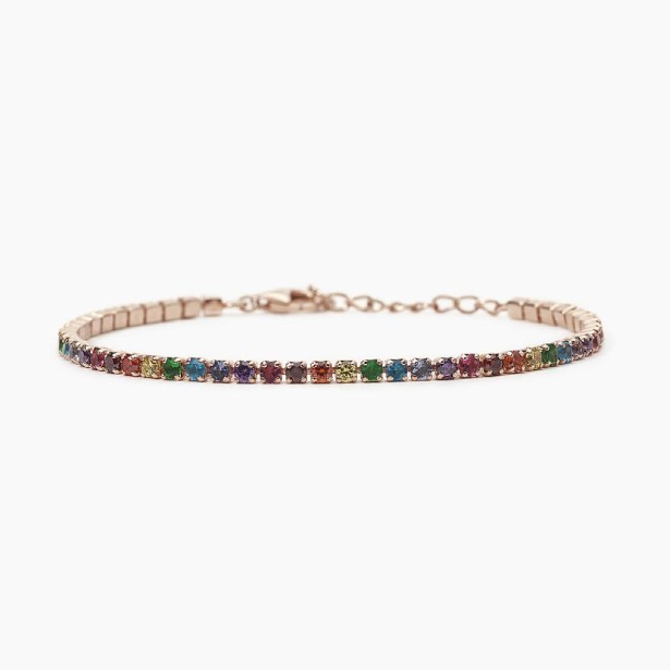 MABINA 533326 - Bracciale in argento 925/°°°placcato oro rosa 18kt e zirconi multicolor