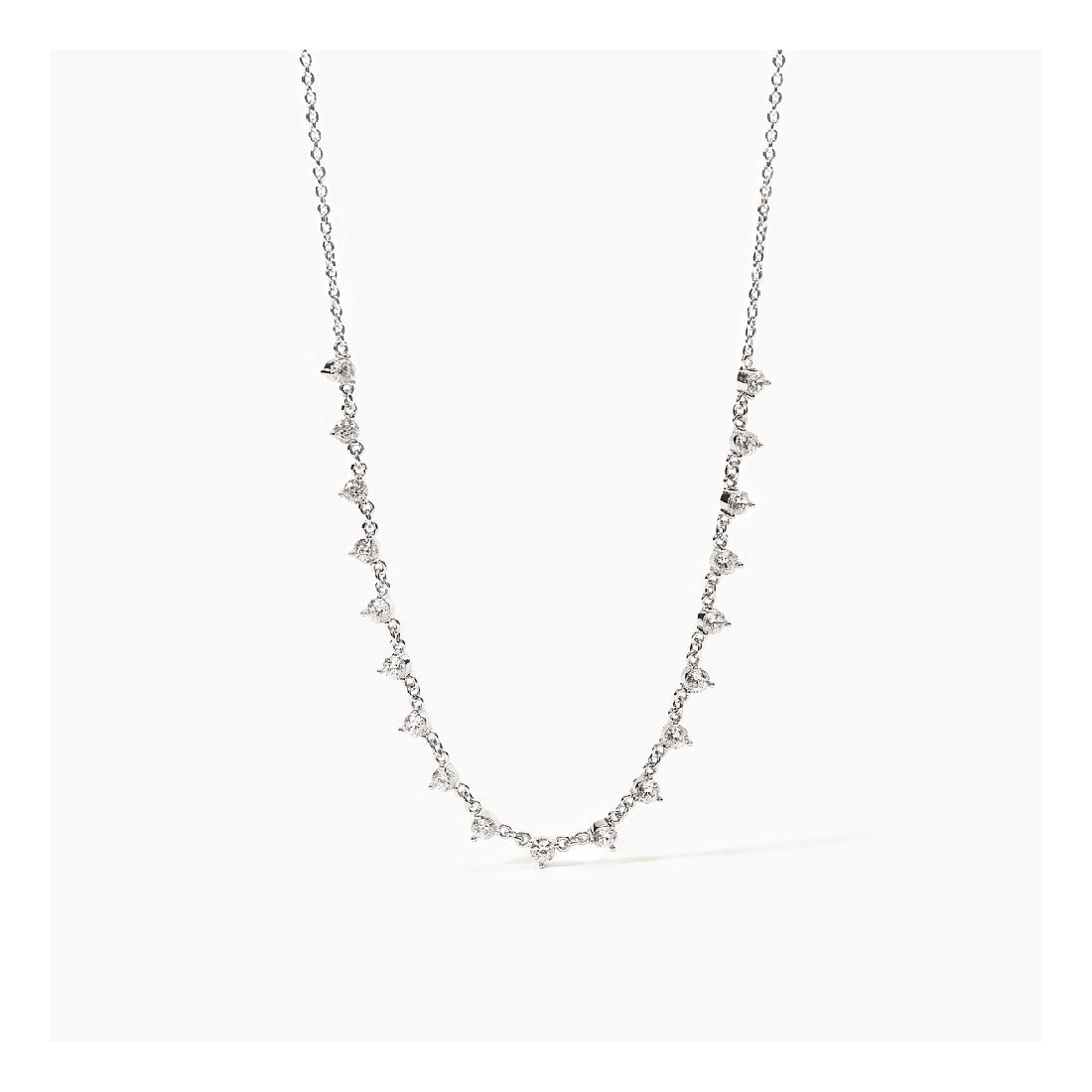 MABINA 553469 Girocollo in argento 925/°°° rodiato catena rolò con 19 castoni