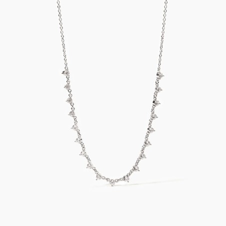 MABINA 553469 Girocollo in argento 925/°°° rodiato catena rolò con 19 castoni