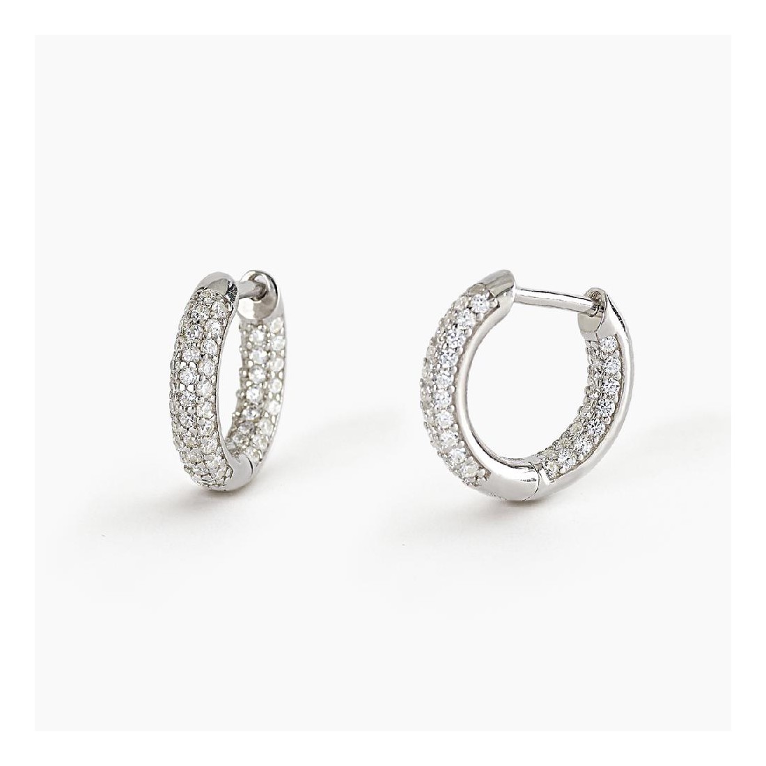MABINA 563469 Orecchini a cerchio in argento con pavé in zirconi