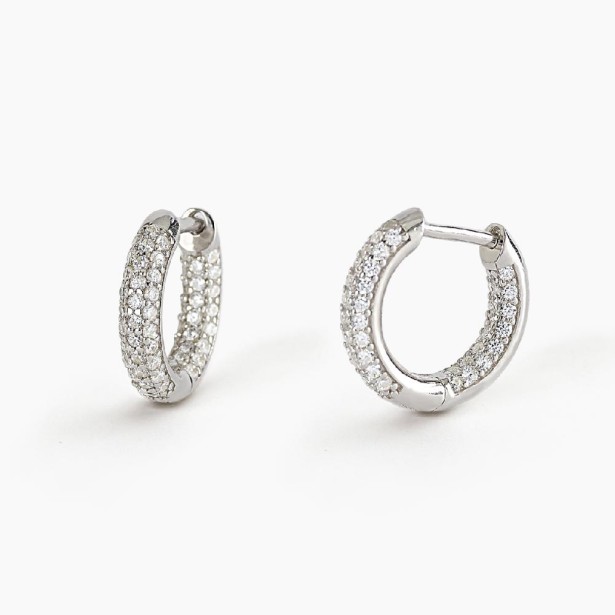 MABINA 563469 Orecchini a cerchio in argento con pavé in zirconi