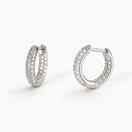 MABINA 563469 Orecchini a cerchio in argento con pavé in zirconi