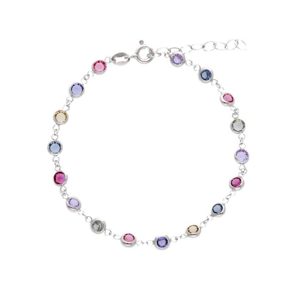 Bracciale in argento 925/°°° e cristallo artificiale multicolor