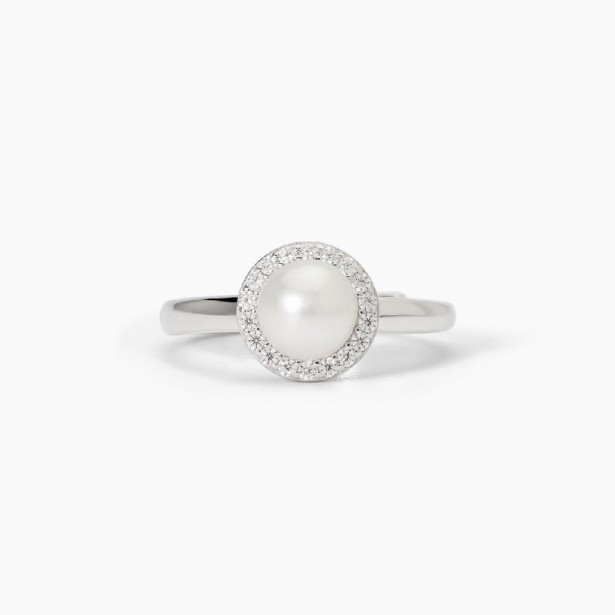 MABINA 523400 - Anello in argento 925/°°° perla coltivata e zirconi