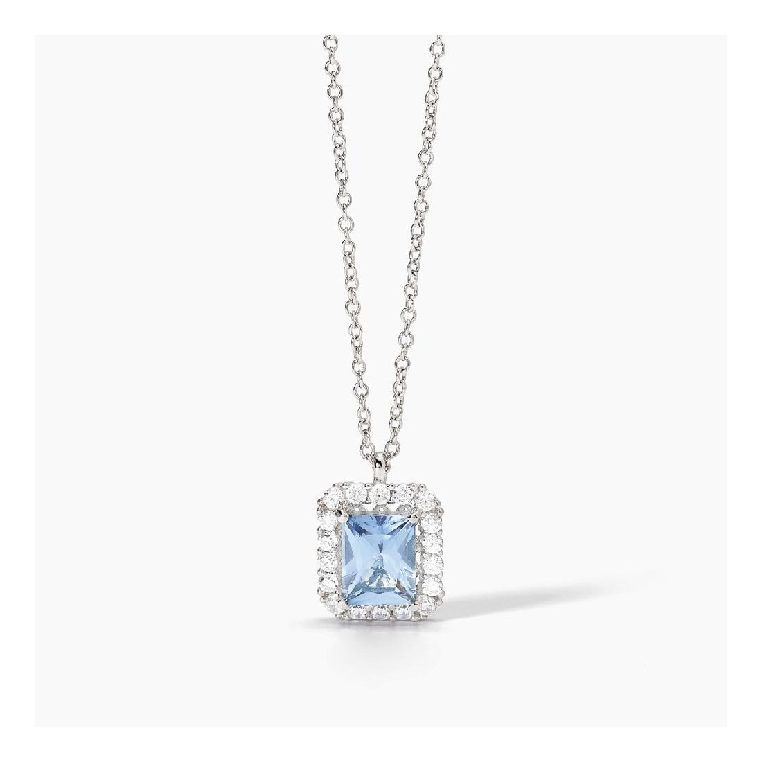 MABINA 553651 - Girocollo in argento 925/°°° acquamarina sintetica e zirconi