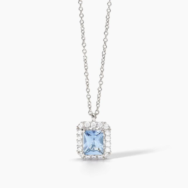 MABINA 553651 - Girocollo in argento 925/°°° acquamarina sintetica e zirconi