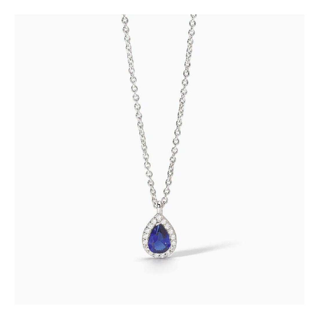 MABINA 553665 - Girocollo in argento 925/°°° zaffiro sintetico e zirconi