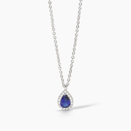 MABINA 553665 - Girocollo in argento 925/°°° zaffiro sintetico e zirconi