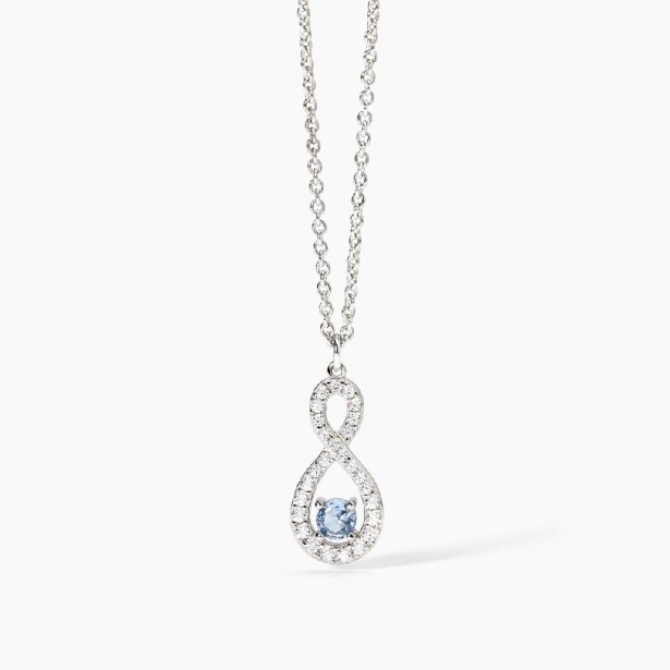 MABINA 553675 - Girocollo in argento 925/°°° acquamarina sintetica e zirconi