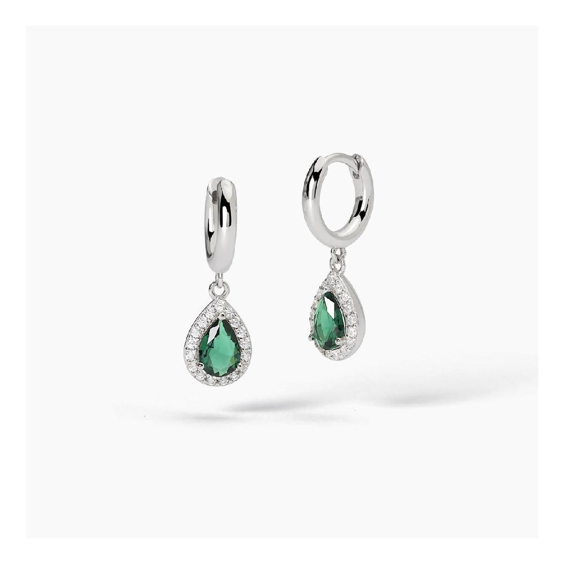 MABINA 563733 - Orecchini in argento 925/°°° smeraldo sintetico e zirconi