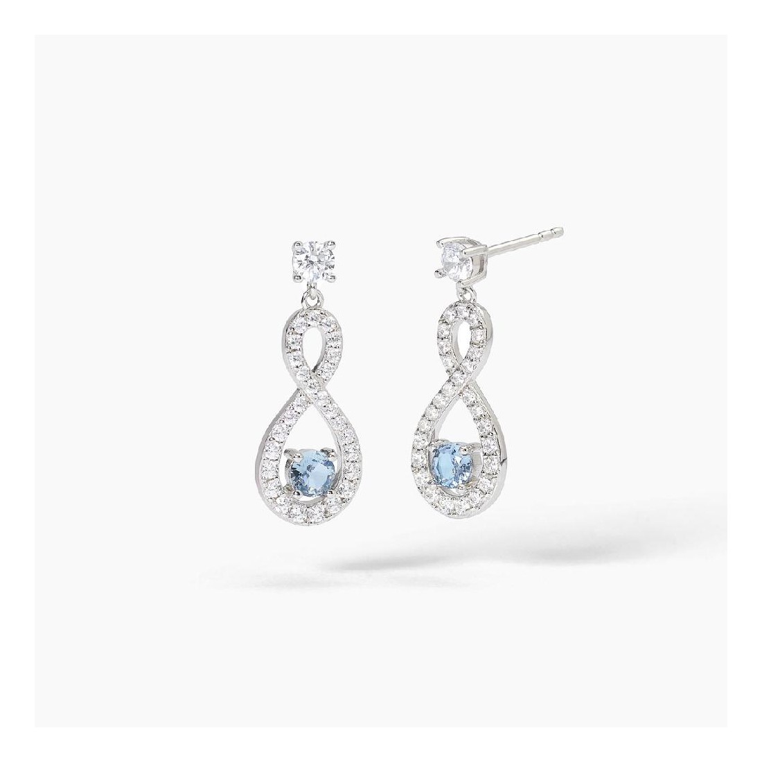 MABINA 563746 - Orecchini in argento 925/°°° acquamarina sint zirc