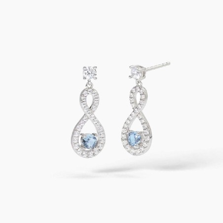MABINA 563746 - Orecchini in argento 925/°°° acquamarina sint zirc