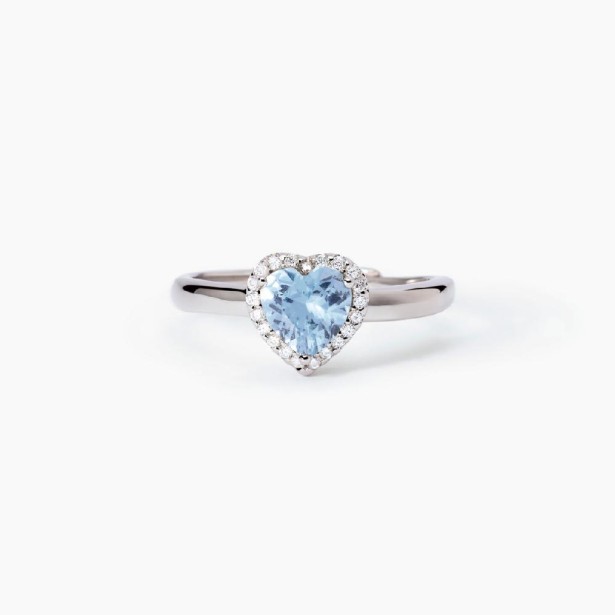 MABINA 523428 - Anello in argento 925/°°° acquamarina sintetica e zirconi