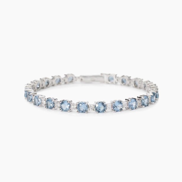 MABINA 533906-18 - Bracciale in argento 925/°°° acquamarina sintetica e zirconi
