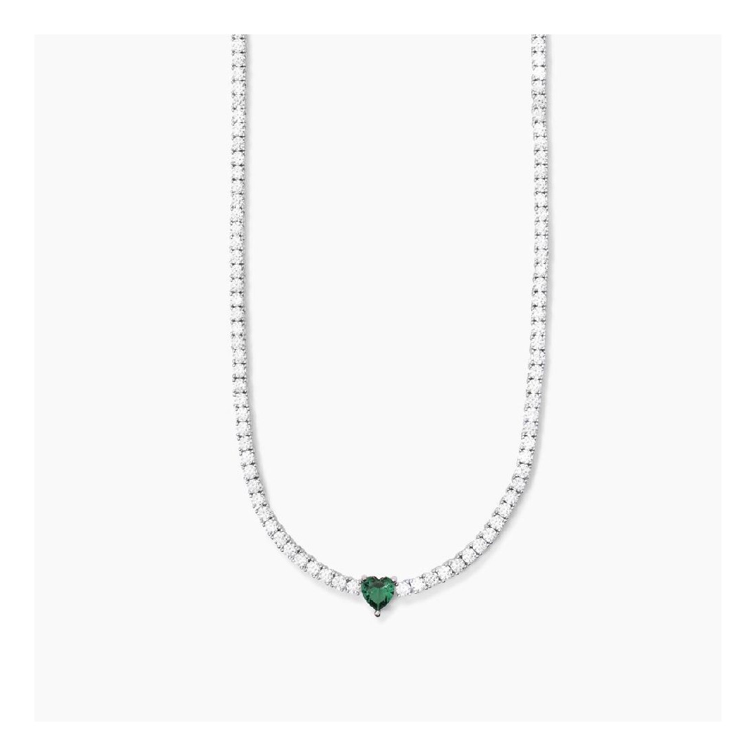 MABINA 553716 - Girocollo in argento 925/°°° smeraldo sintetico e zirconi