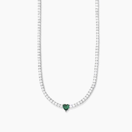 MABINA 553716 - Girocollo in argento 925/°°° smeraldo sintetico e zirconi