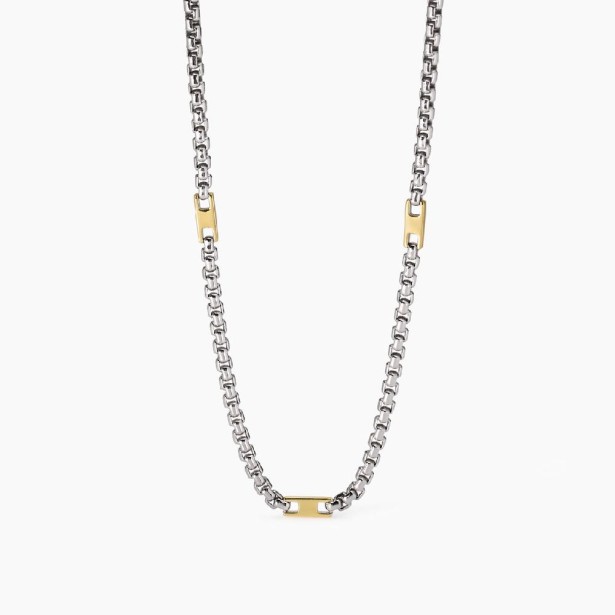 MABINA 553748 - Collana in argento 925/ººº e elementi placcati oro 18Kt