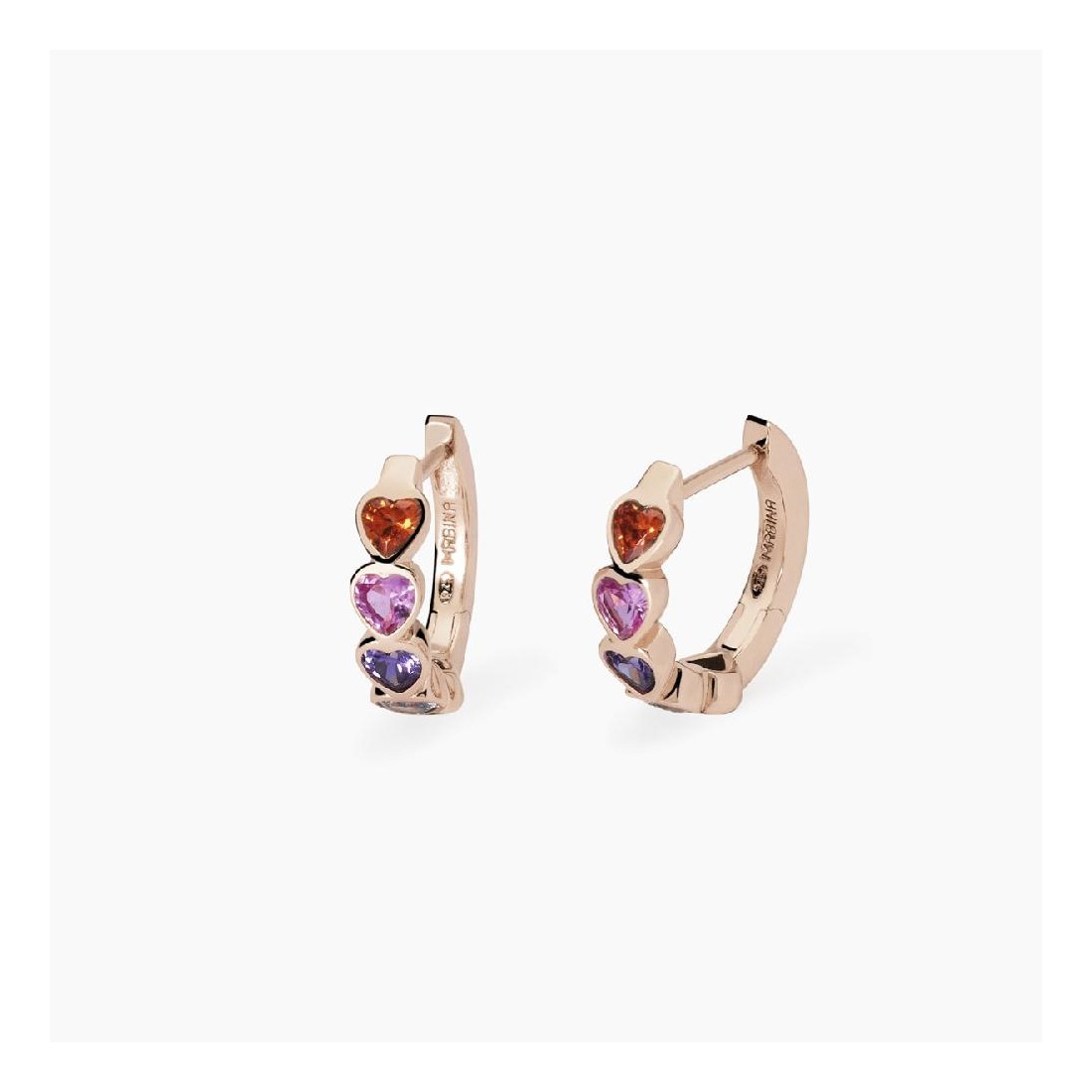 MABINA 563799 - Orecchini in argento 925/°°° rosato e  zirconi multicolor