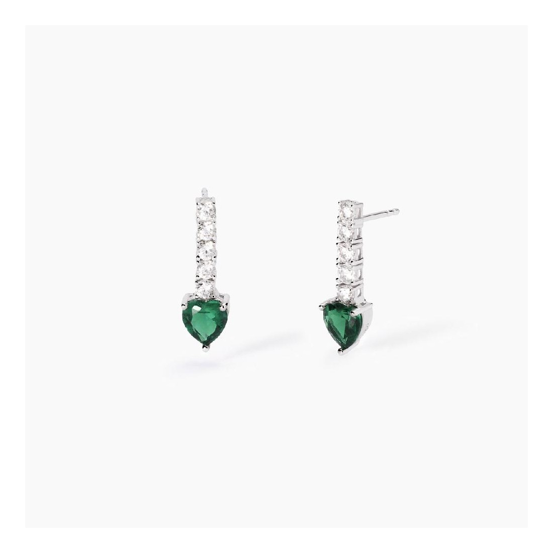 MABINA 563803 - Orecchini in argento 925/°°° smeraldo sintetico e zirconi