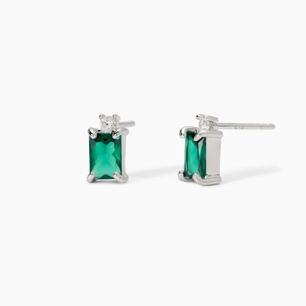 MABINA 563814 - Orecchini in argento 925/°°° smeraldo sintetico e zirconi