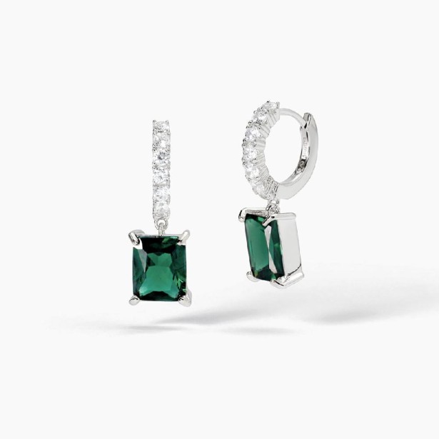 MABINA 563815 - Orecchini in argento 925/°°° smeraldo sintetico e zirconi