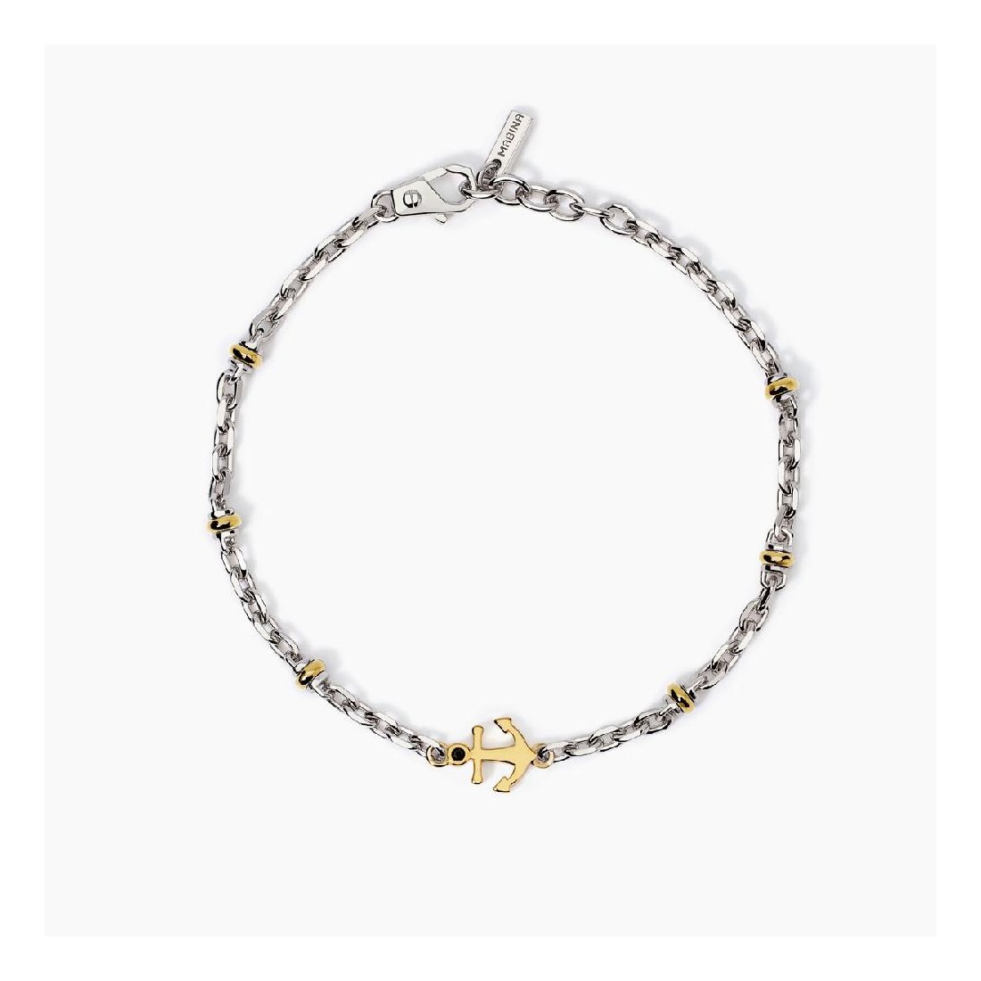 MABINA 533991 - Bracciale in argento 925/°°° elemento placcato oro 18Kt e zirconi