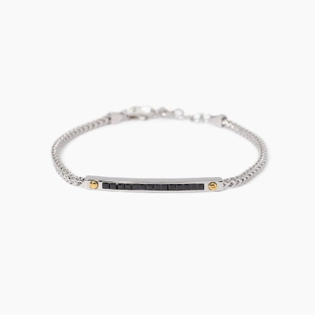 MABINA 533992 - Bracciale in argento 925/°°° elementi placcati oro 18Kt e zirconi