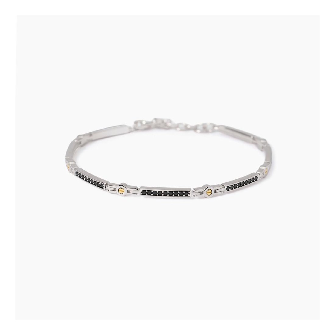 MABINA 533994 - Bracciale in argento 925/°°° elementi placcati oro 18Kt e zirconi