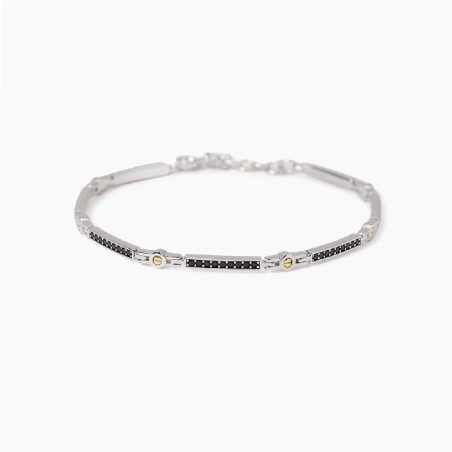 MABINA 533994 - Bracciale in argento 925/°°° elementi placcati oro 18Kt e zirconi