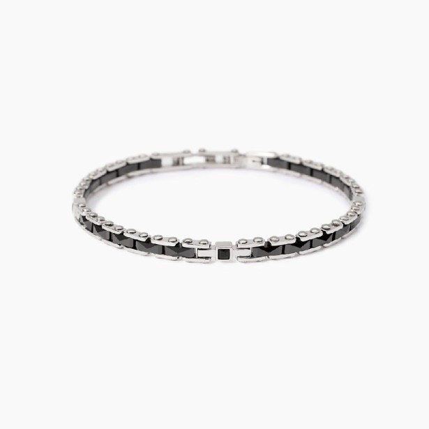 MABINA 533995 - Bracciale in argento 925/°°° acciaio 316L ceramica e zirconi