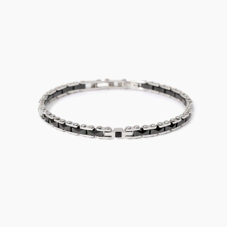 MABINA 533995 - Bracciale in argento 925/°°° acciaio 316L ceramica e zirconi