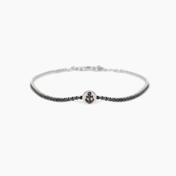 MABINA 534008 - Bracciale in argento 925/°°° zirconi e argento brunito