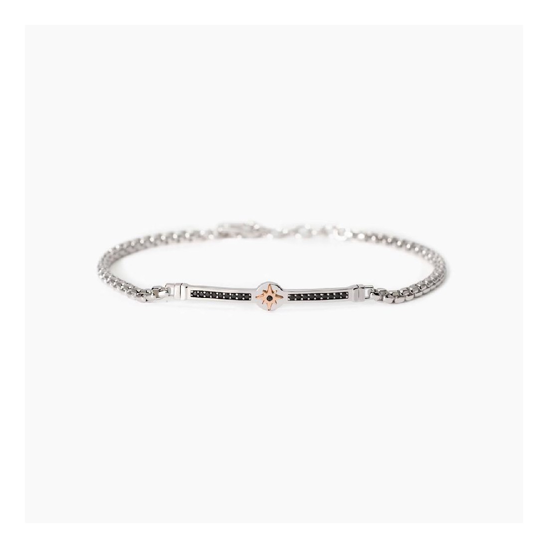 MABINA 534010 - Bracciale in argento 925/°°° elemento placcato oro 18Kt e zirconi