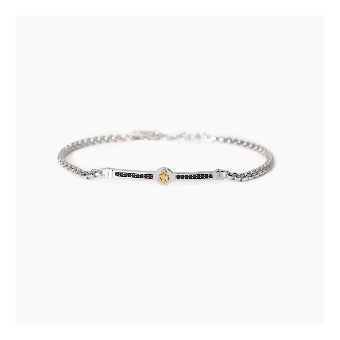 MABINA 534011 - Bracciale in argento 925/°°° elemento placcato oro 18Kt e zirconi